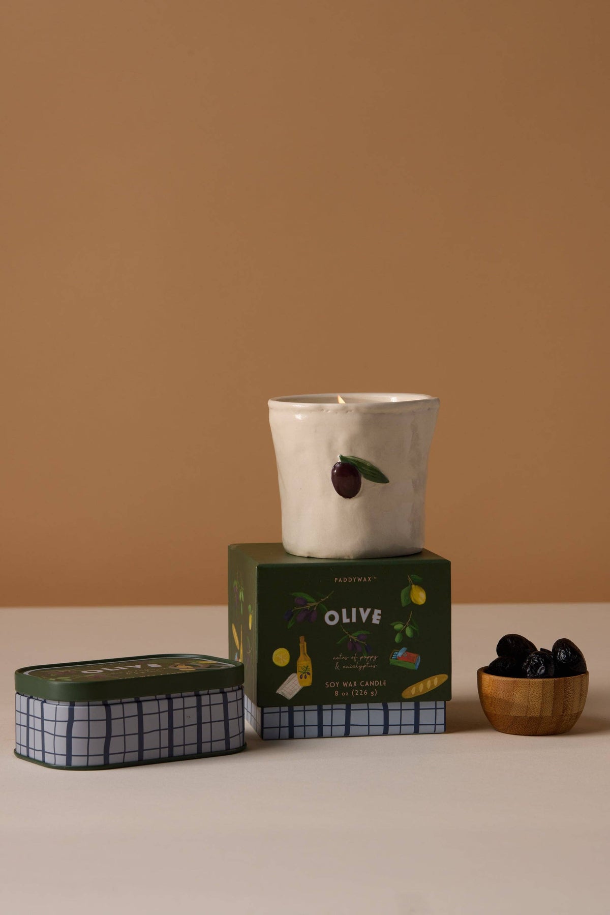 Designworks Collective - Paddywax Bistro 4.5oz/127g Olive Printed Tin Candle - Fig  Olive