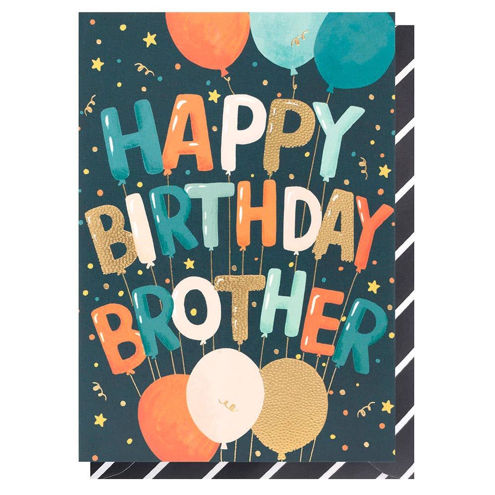 Louise Tiler - Brother Birthday Balloons Card