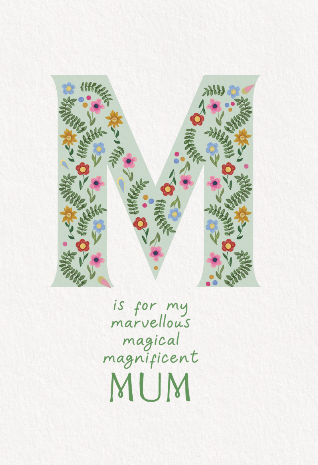 Petimo - Folklore Floral M Marvellous Magical Magnificent Mum Card - More Than Just a Gift | Narborough Hall