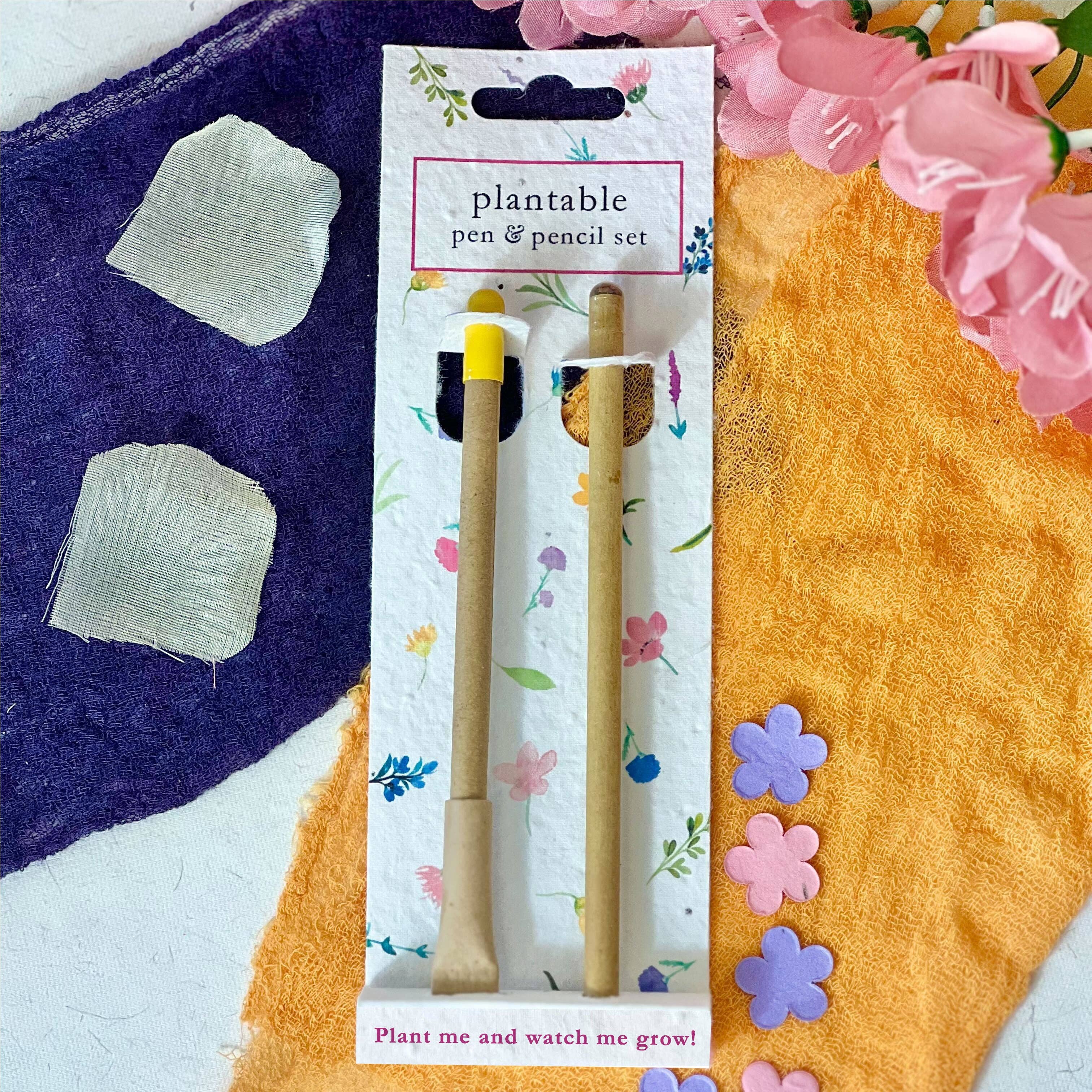 Little Green Gifts - Pen & Pencil Set - Choice Of Designs (TU-6): 003 - Blushing Blooms - More Than Just a Gift | Narborough Hall