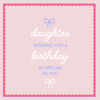 Petimo - Coco Daughter Bow Pink Birthday Card