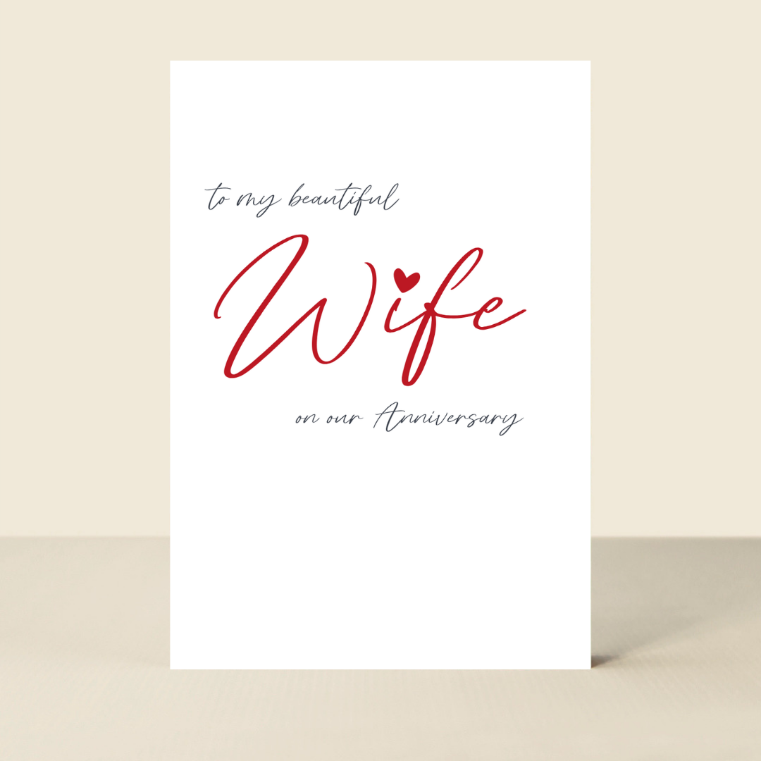 Petimo - Beautiful Wife Anniversary Script Touchstone Card