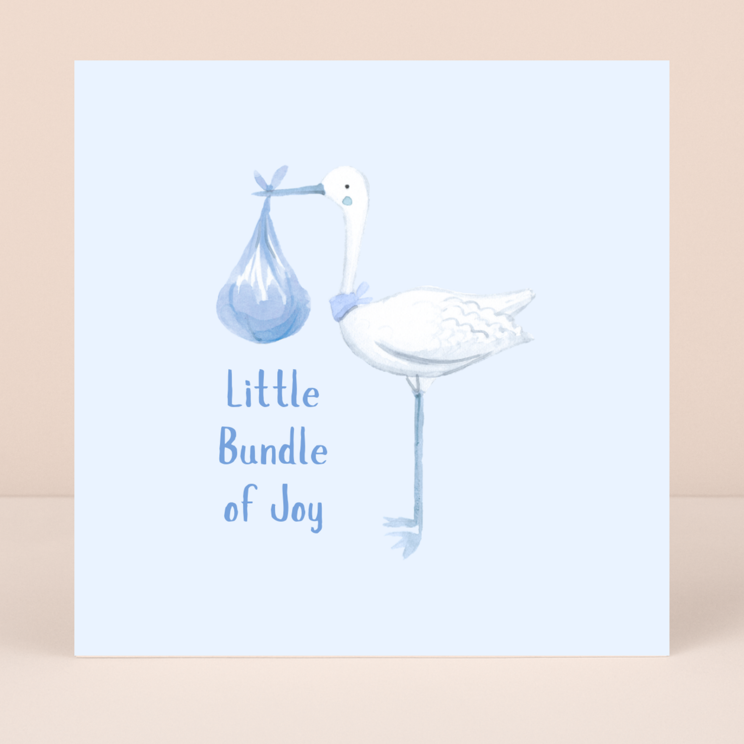 Petimo - Blue Little Bundle of Joy Stork New Baby Boy Card