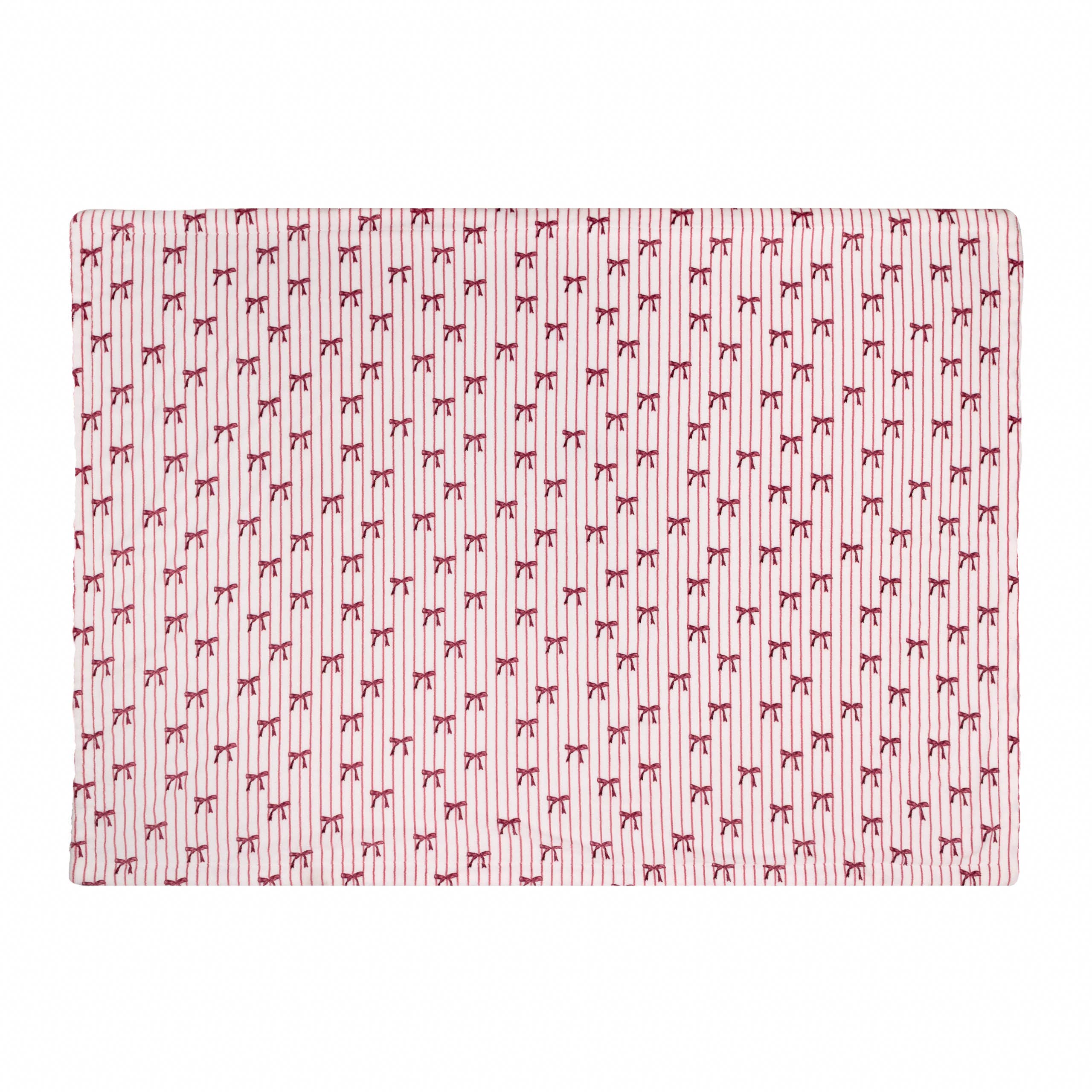 Bows Sherpa Fleece Throw Pink - 130 x 180cm