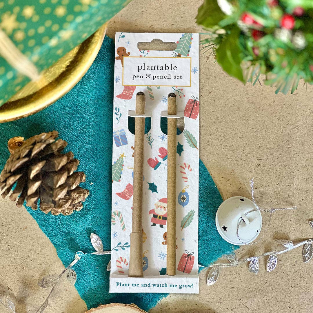 Little Green Gifts - Pen & Pencil Set - Choice Of Designs (TU-6): 003 - Blushing Blooms - More Than Just a Gift | Narborough Hall