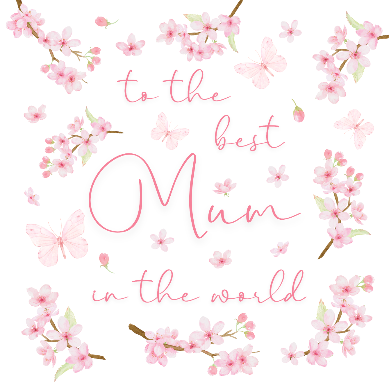 Petimo - Hana Blush To The Best Mum In The World Cherry Blossom Card - More Than Just a Gift | Narborough Hall