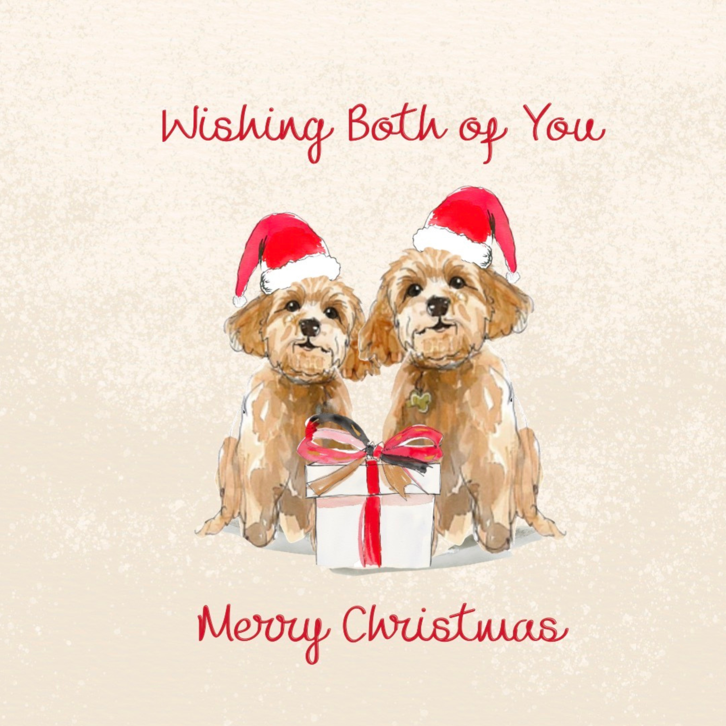 Petimo - Both of You Merry Tails Cute Cockapoo Dogs Christmas Card