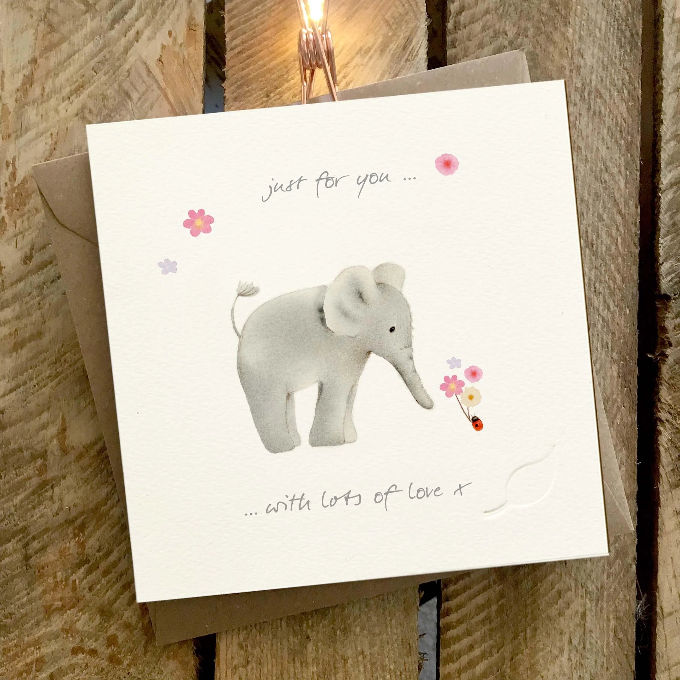 Ginger Betty Elephant Family Just For You Card - More Than Just a Gift | Narborough Hall