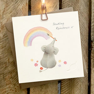 Ginger Betty Elephant Family Sending Rainbows Card - More Than Just a Gift | Narborough Hall