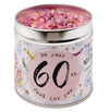 60th Birthday Scented Glitter Topped Candle Tin Best Kept Secrets