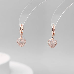 Rose Gold Cubic Zirconia and Pearl Earrings