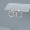 Rose Gold Heart & Circle Sparkle Earrings