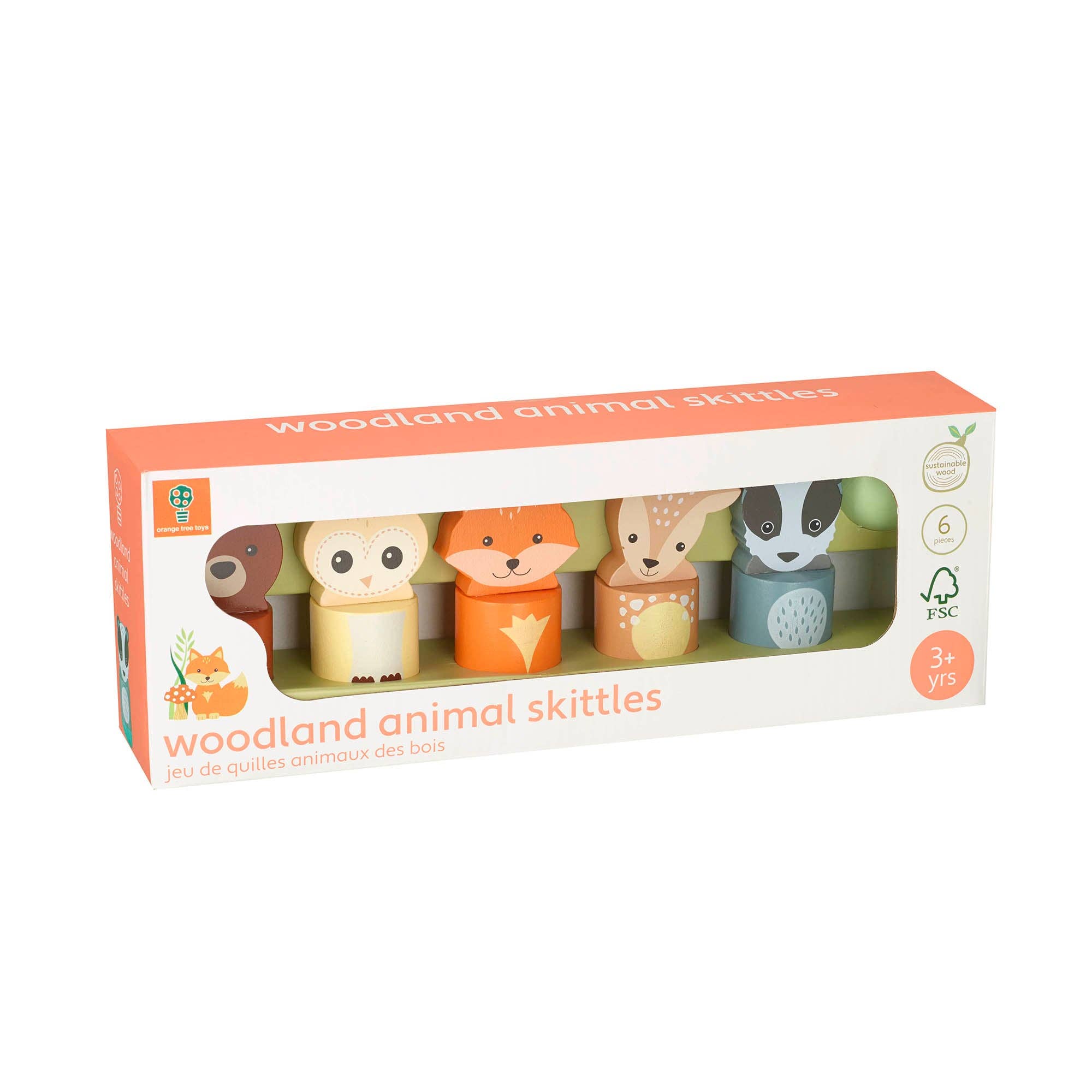Orange Tree Toys - Woodland Wooden Skittles