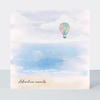 Petimo - Adventure Awaits Watercolour Hot Air balloon over Sea Card