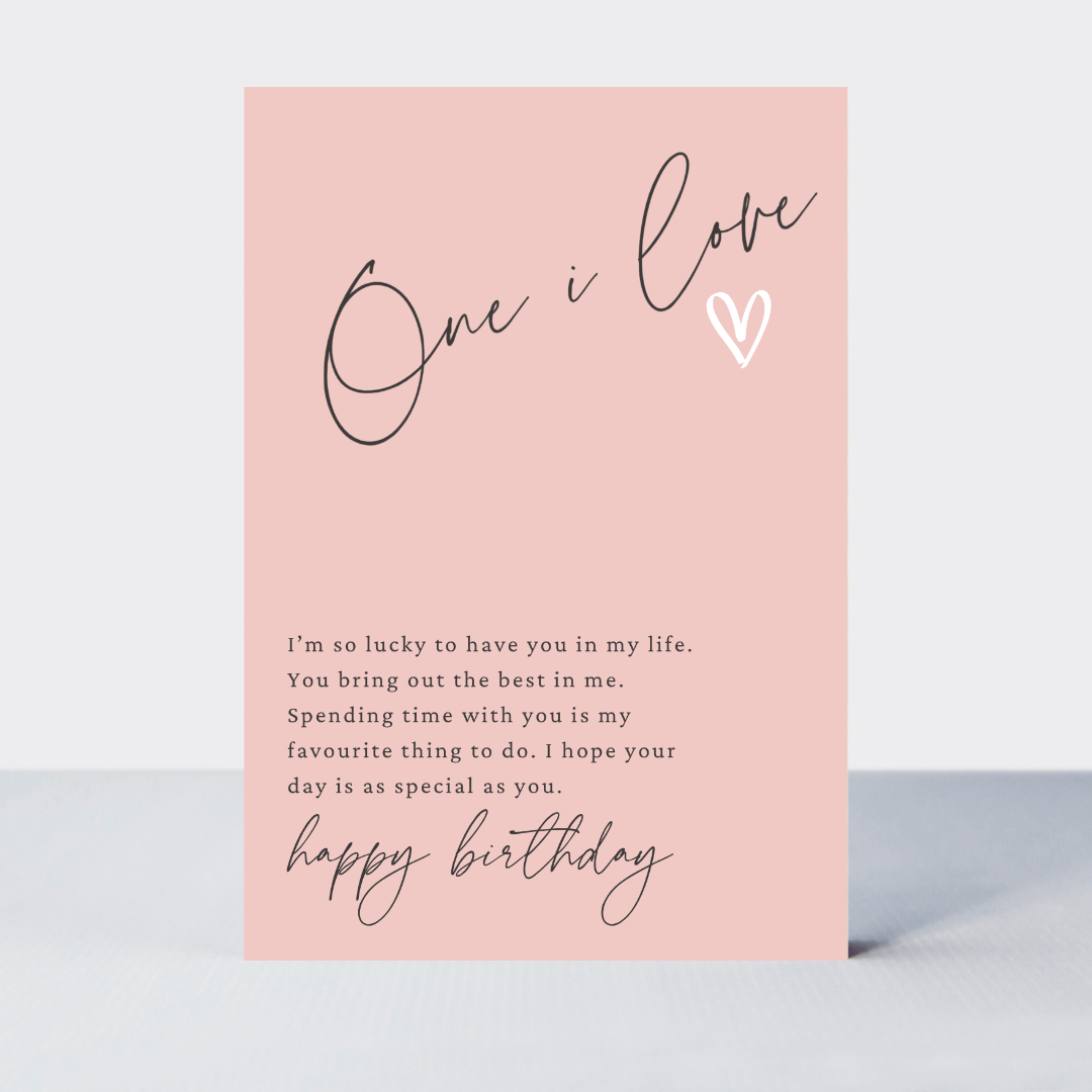 Petimo - Little Notes Pink One I Love Sentimental Card