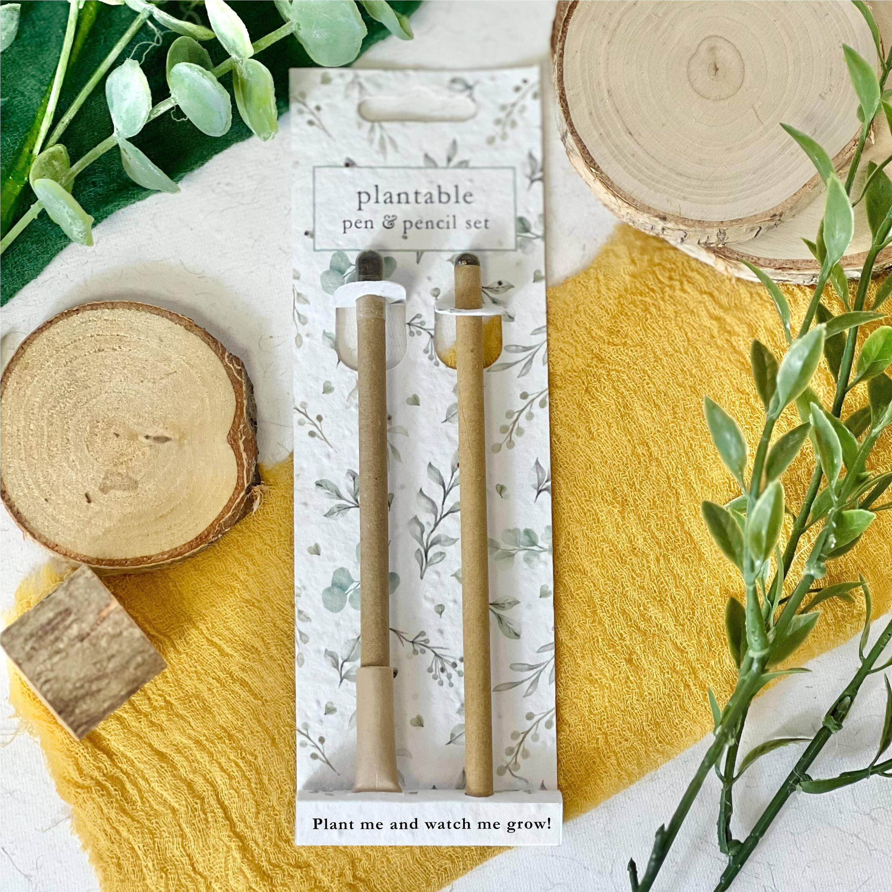 Little Green Gifts - Pen & Pencil Set - Choice Of Designs (TU-6): 003 - Blushing Blooms - More Than Just a Gift | Narborough Hall