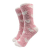 White Heart Fluffy Socks - Pink