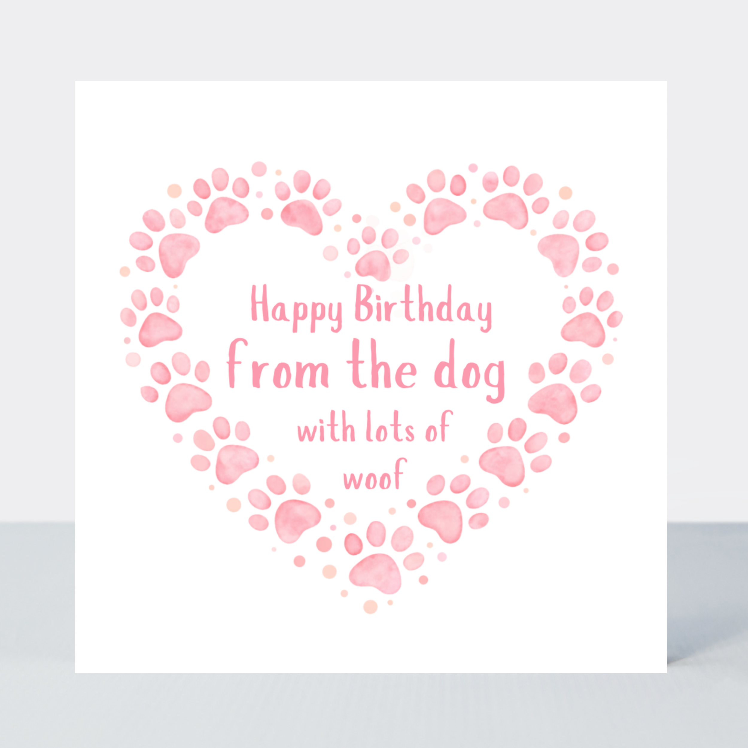 Petimo - Sweet Hearts Happy Birthday from the Dog Pink Heart Card