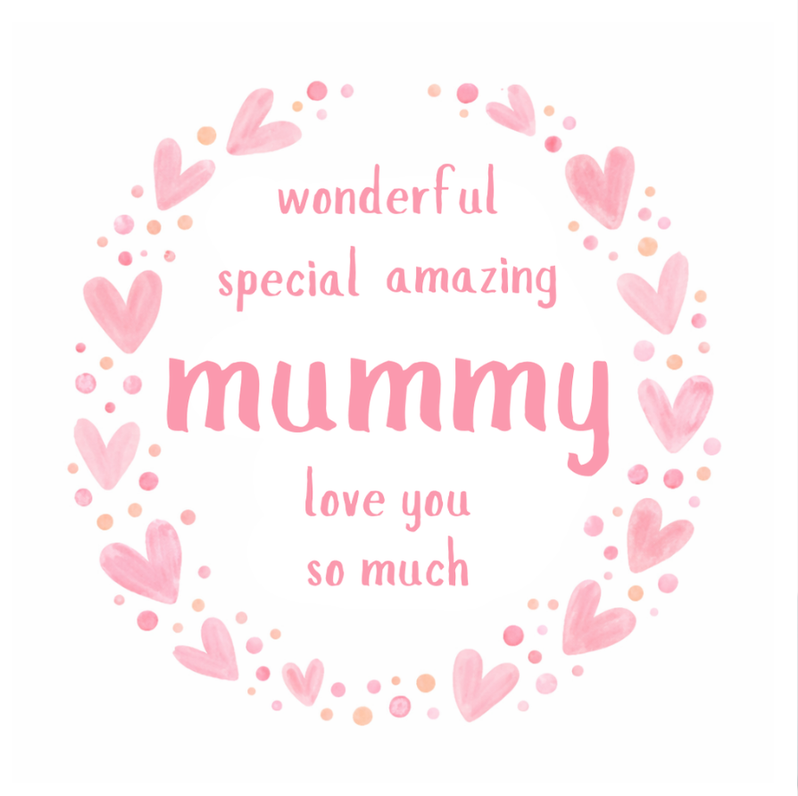 Petimo - Sweet Hearts Wonderful Special Amazing Mummy Pink Heart
