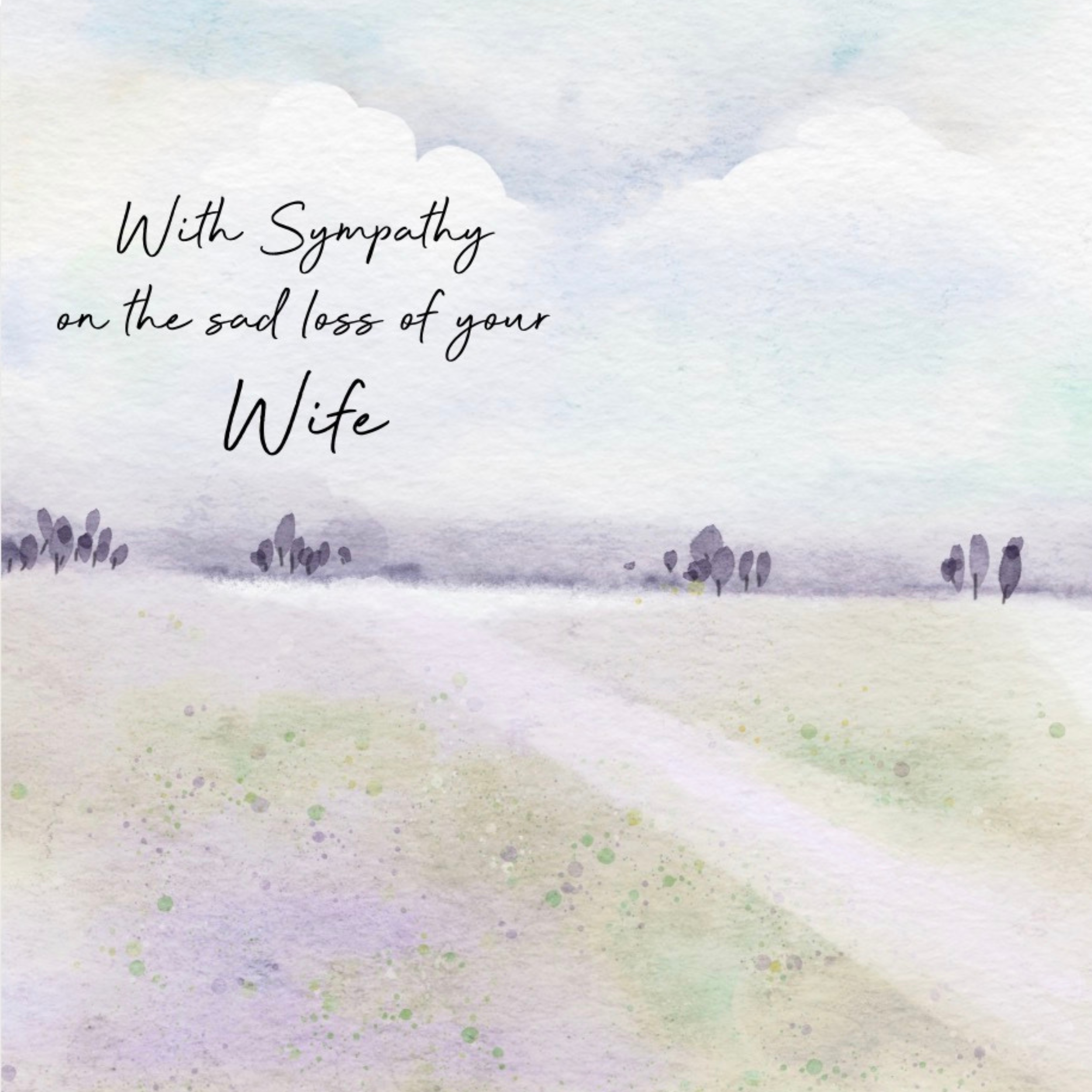 Petimo - Loss of Wife Sympathy Watercolour Over The Horizon Card