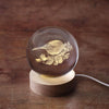 Langs - Crystal Ball Robin LED On Wood Base With USB Wire Gift Boxed