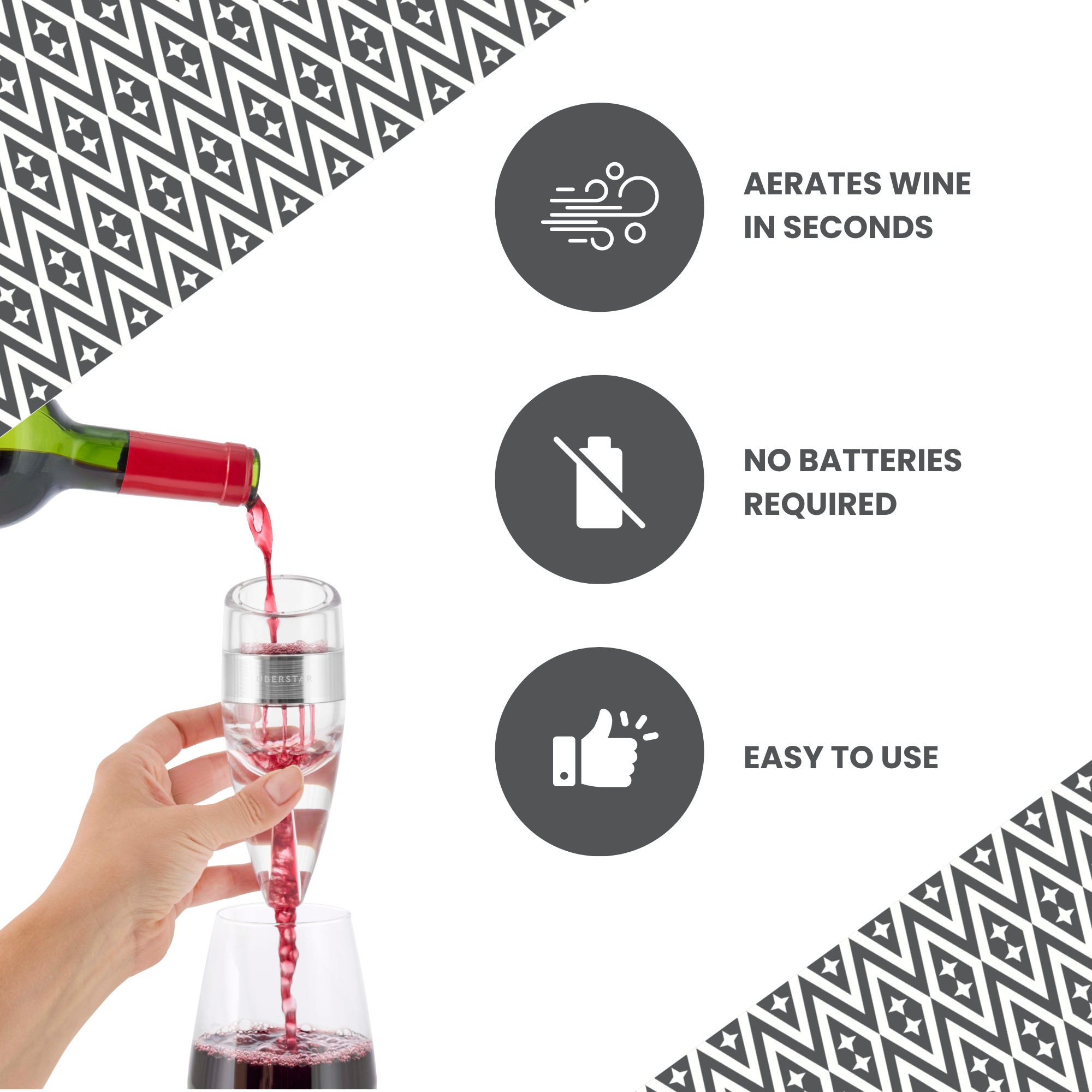 UBERSTAR - Red Wine Aerator with Stand