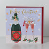 Belly Button Designs - Bottle of Champagne & Flutes Christmas Card