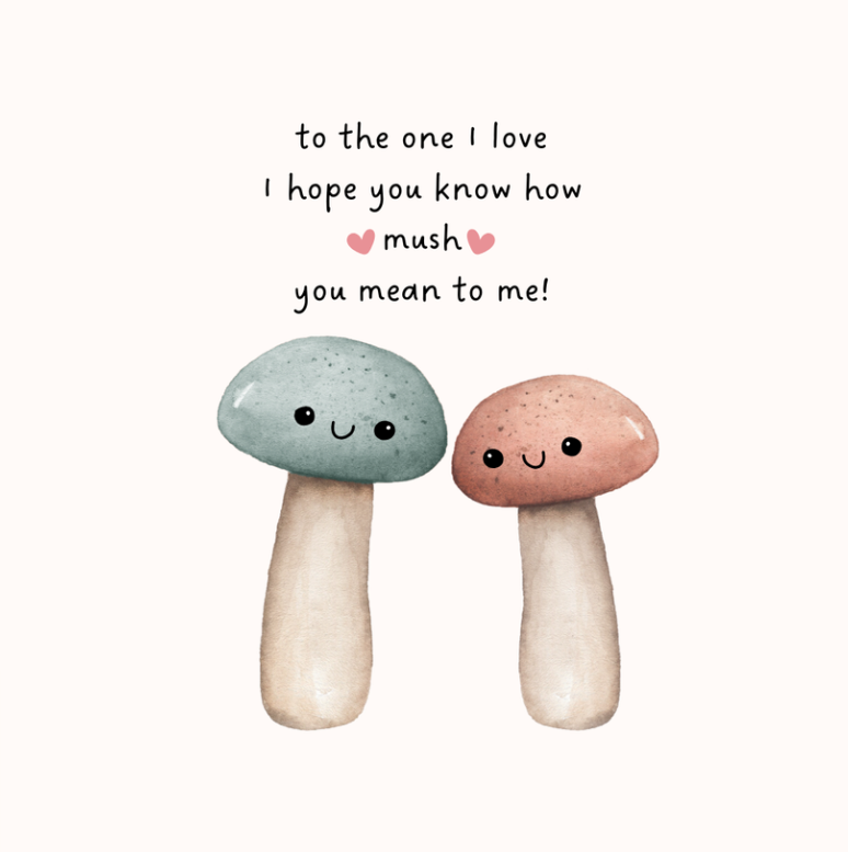 Petimo - Woodland Wishes One I Love Mushroom Card