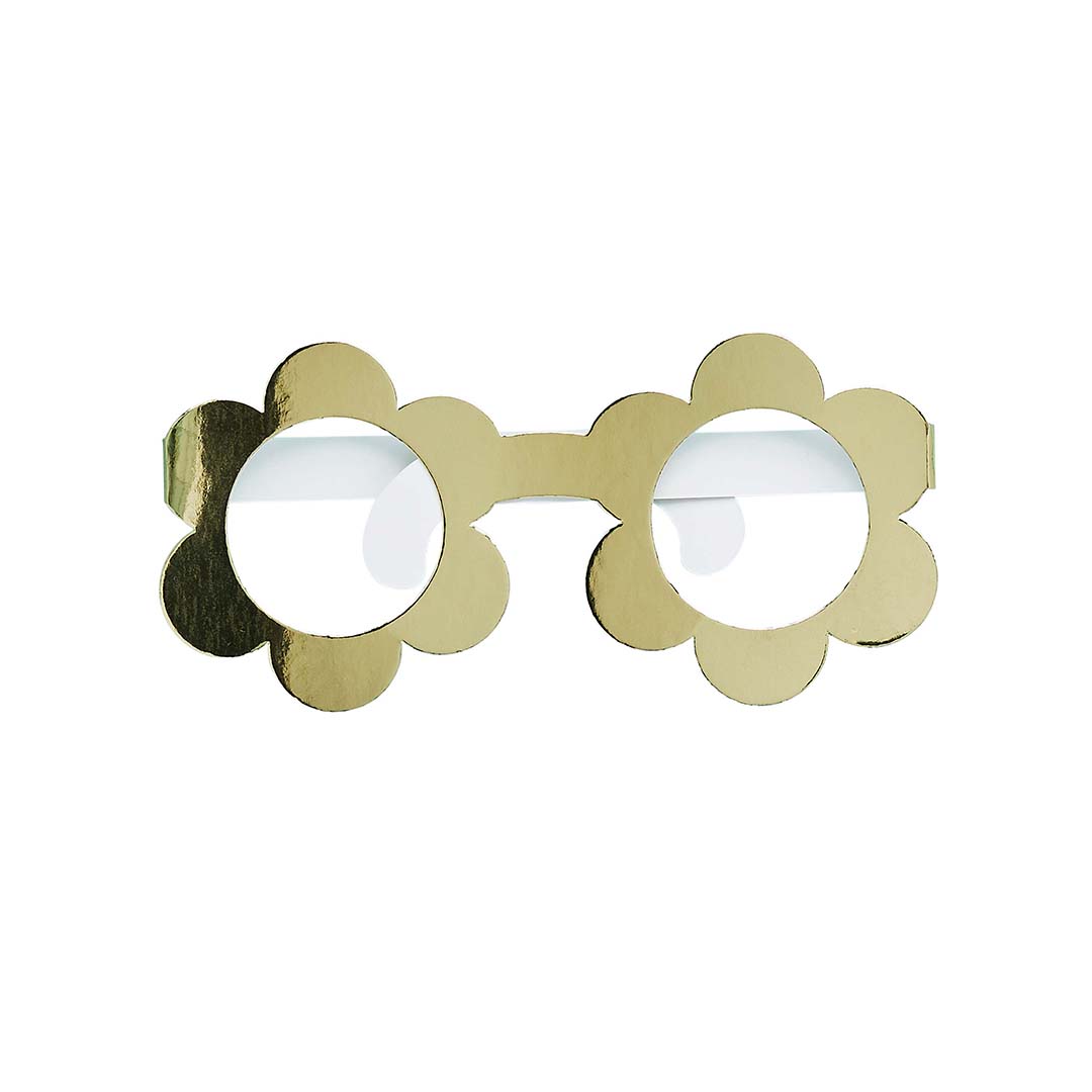 Hootyballoo - Gold Daisy Paper Glasses 10 Pack