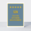 Petimo - Not Too Much Five Star Son Birthday Card