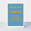 Petimo Not Too Much Five Star Grandson Birthday Card