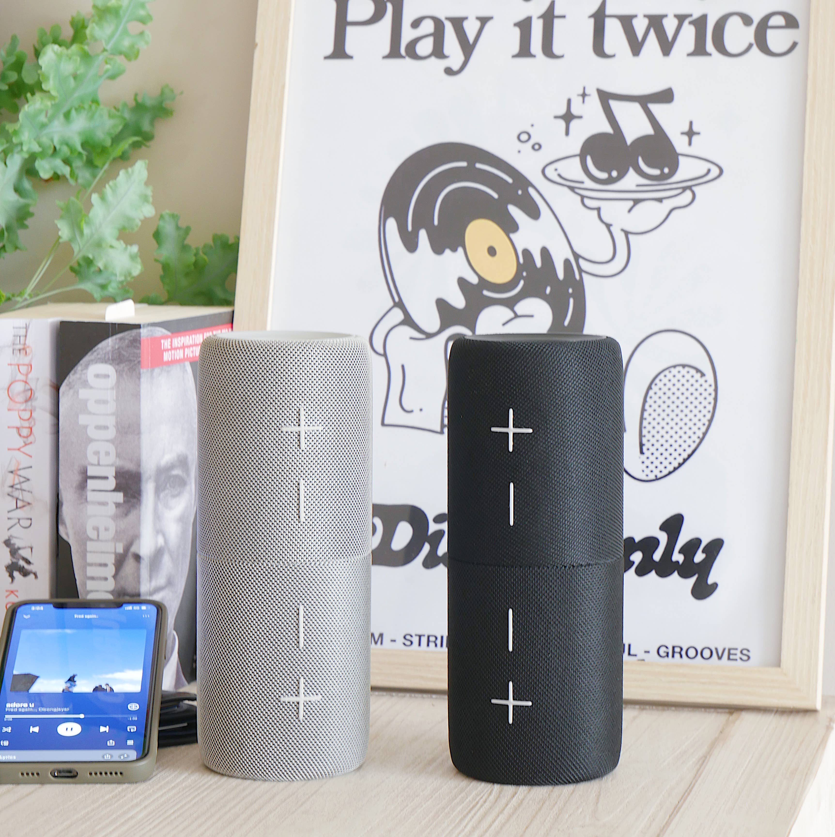 Steepletone UK Ltd - SPLIT - Portable Bluetooth Speaker that Splits in Two!: Grey