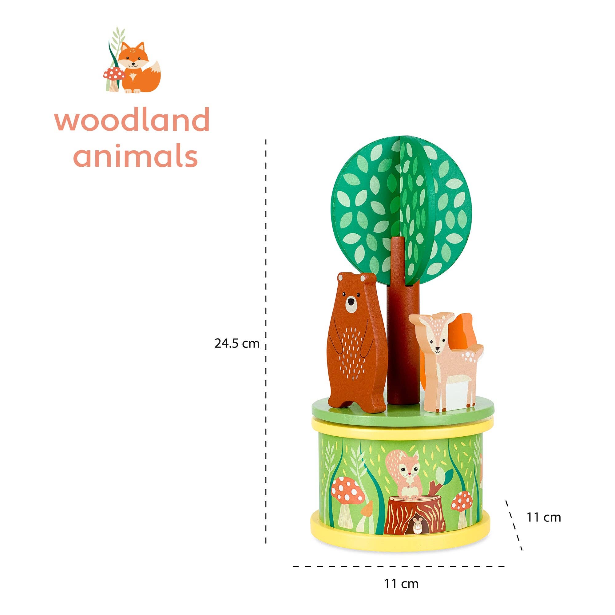 Orange Tree Toys - Woodland Wooden musical carousel