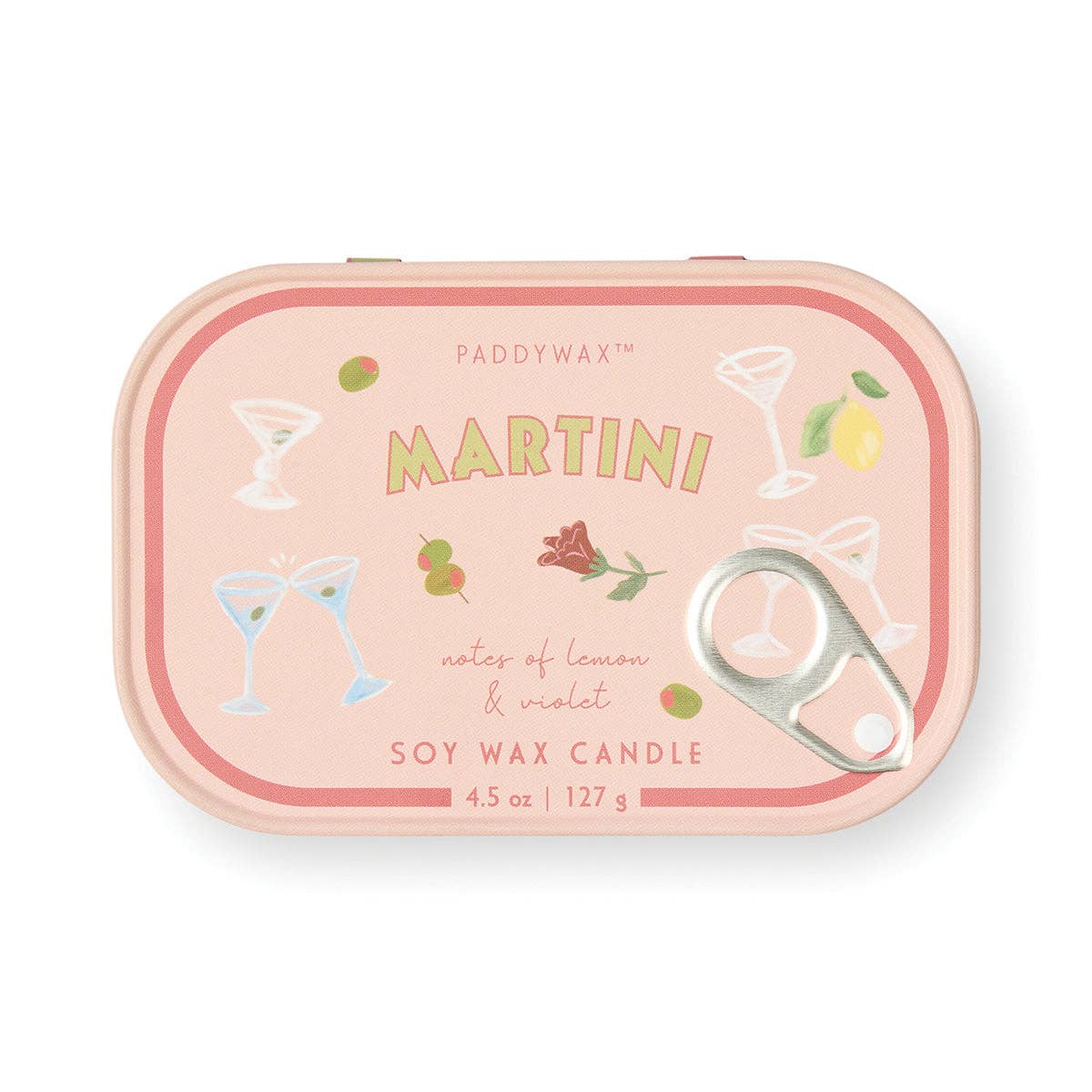 Paddywax Bistro  Printed Tin Candle - Martini