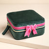 Lisa Angel Green & Pink Bow Square Jewellery Box