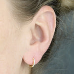 Sterling Silver Gold CZ Huggie Hoop Earrings