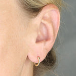 Sterling Silver Gold Plated Twist Hoop Earrings