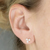 Triple Tiny Shell Pearl Stud Earrings