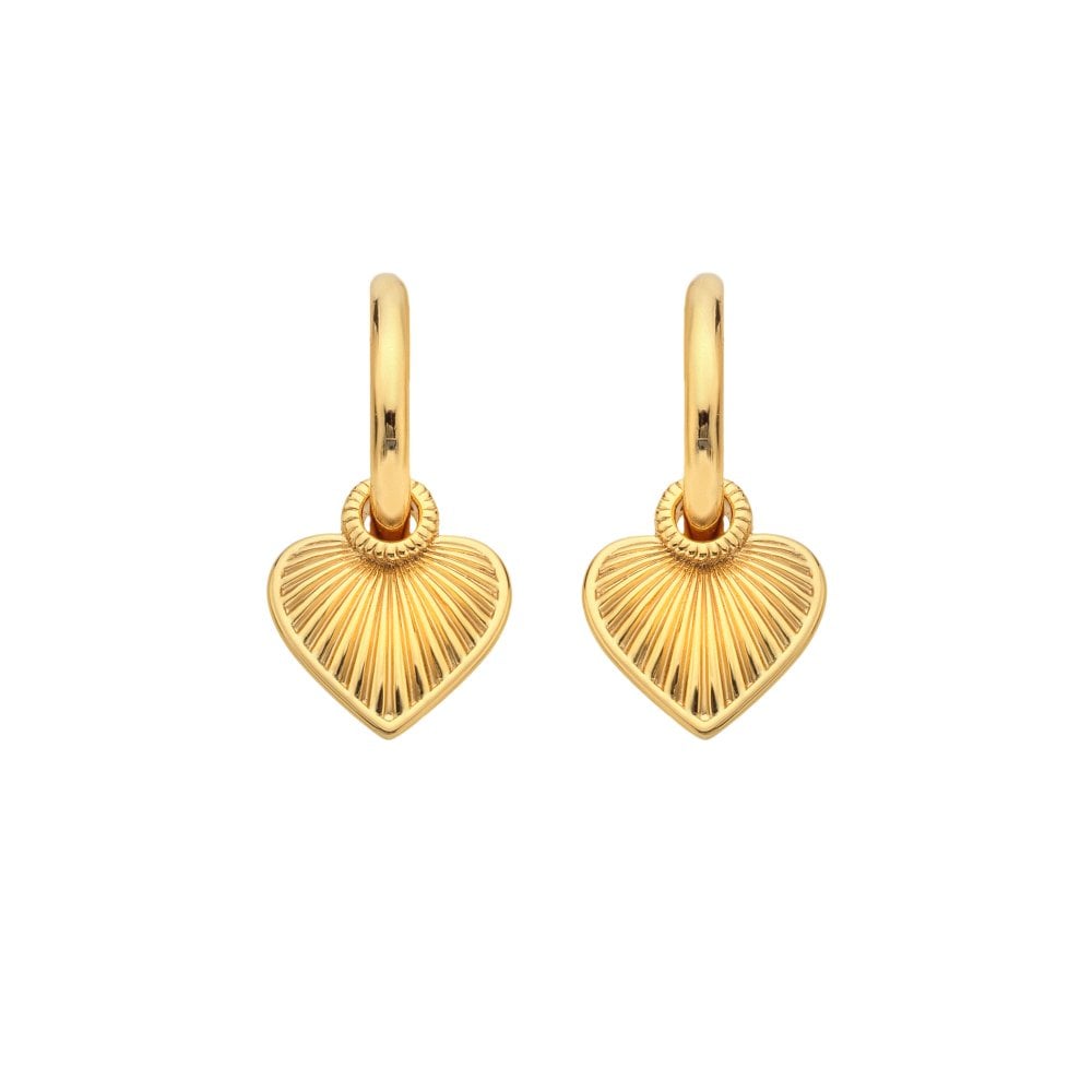 Hot Diamonds Golden Edit Essence Heart Huggie Earrings