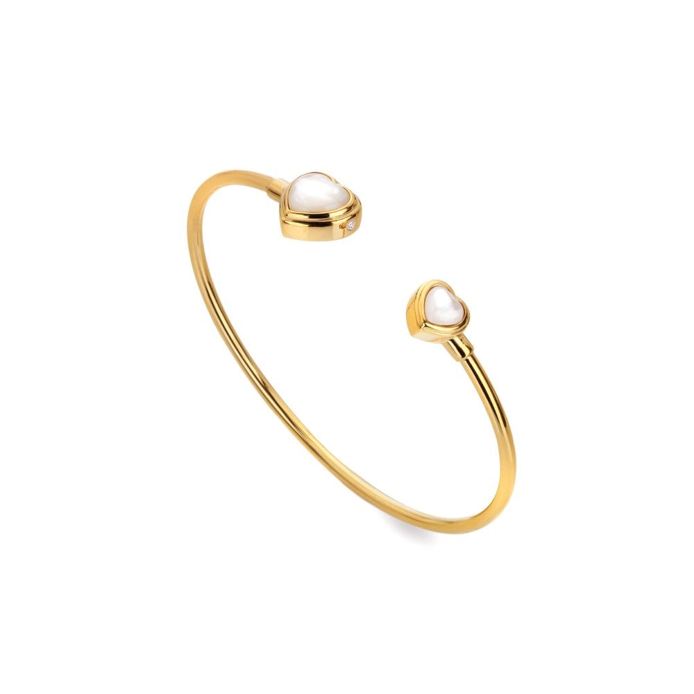 Hot Diamonds Golden Edit Mother of Pearl Heart Bangle