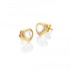 Hot Diamonds Golden Edit Mother of Pearl Heart Stud Earrings