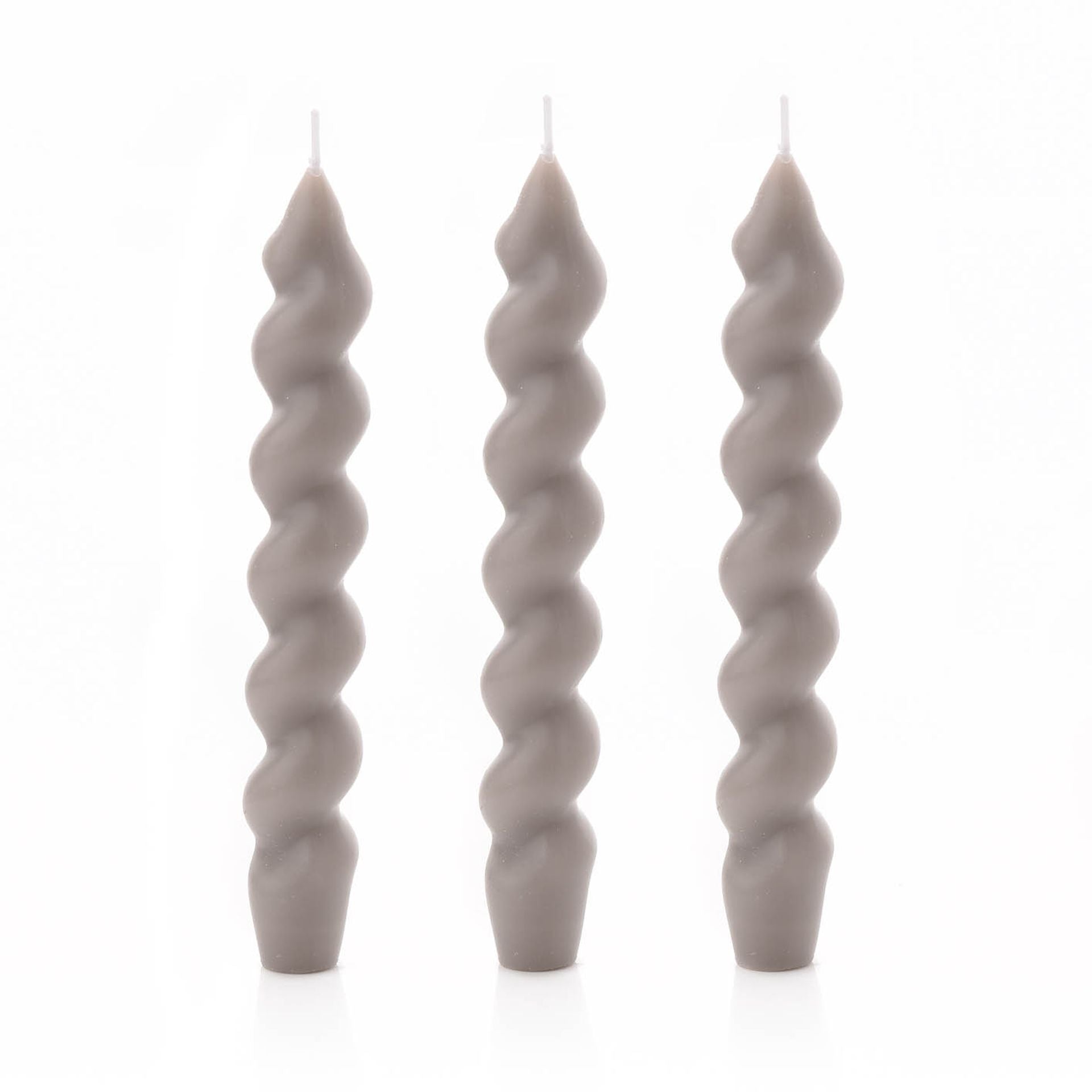 Twisted Taper Candles - Taupe