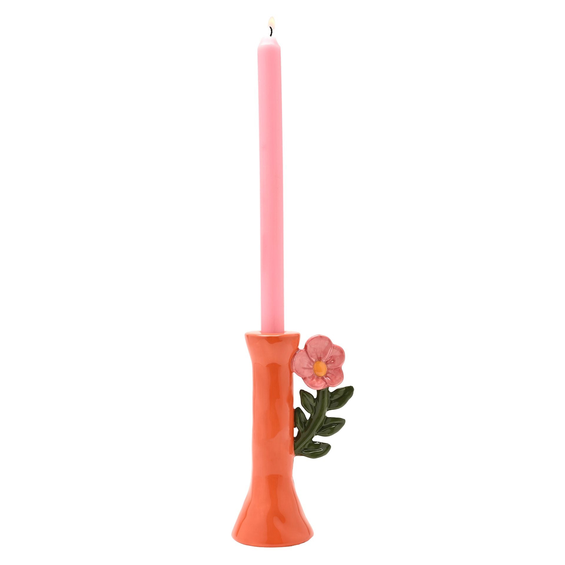 Hestia Orange Flower Candle Holder