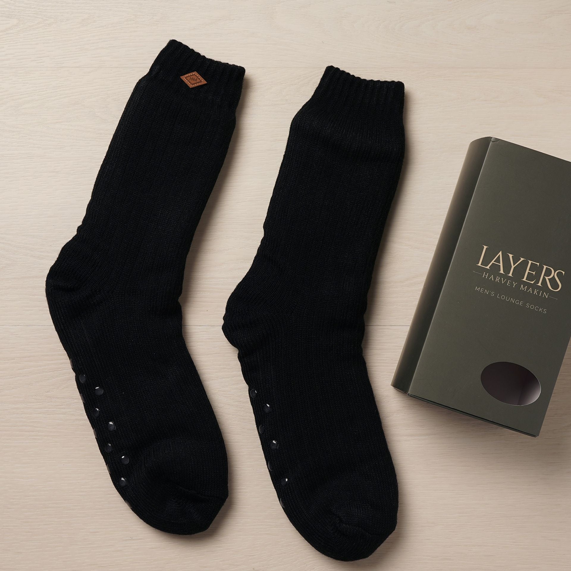 Harvey Makin Layers Chunky Socks - Black, Size 5-11