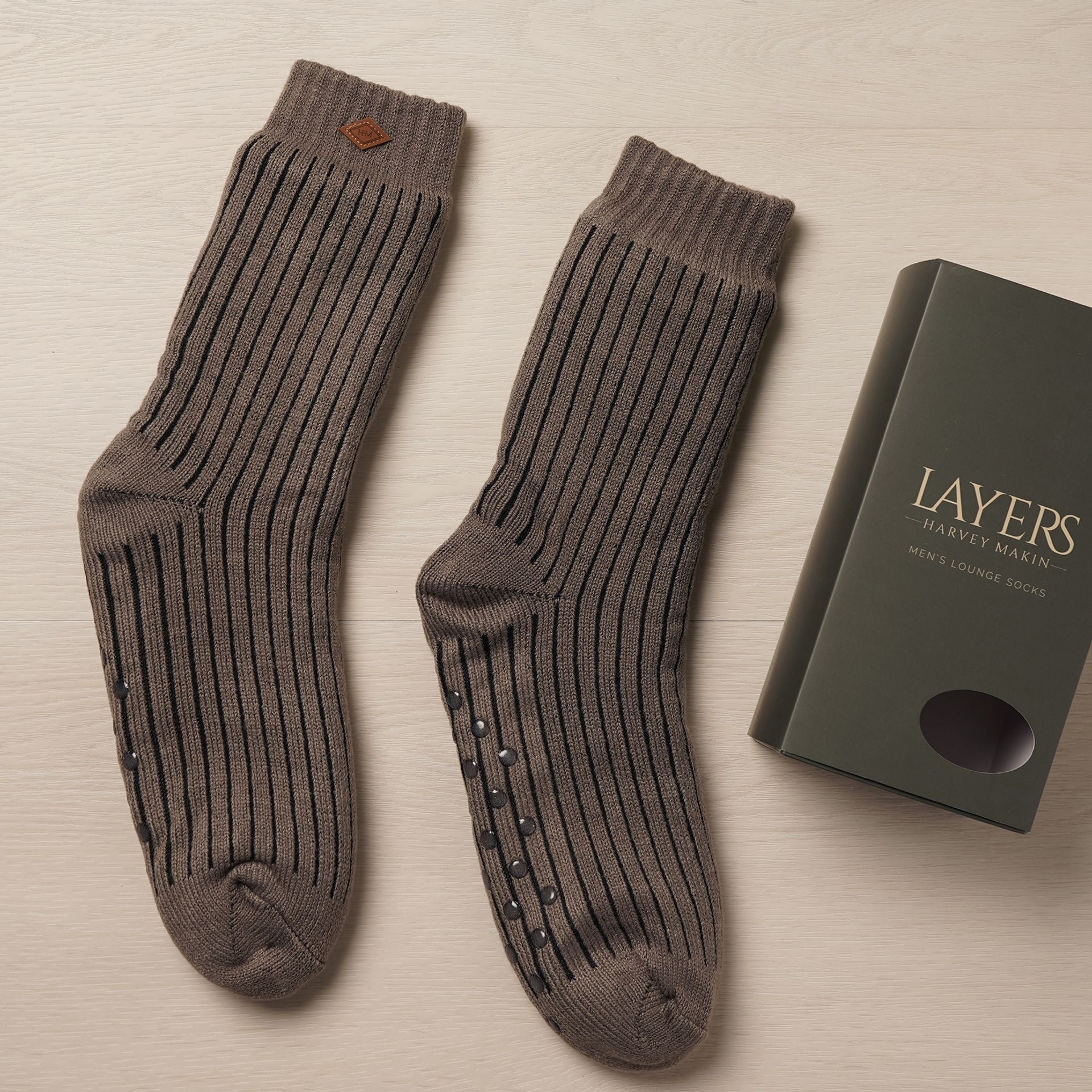 Harvey Makin Layers Chunky Socks - Grey, Size 5-11