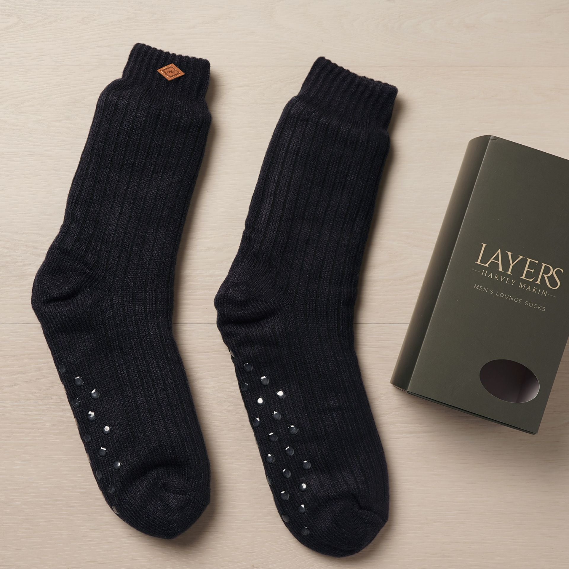 Harvey Makin Layers Chunky Socks - Navy, Size 5-11