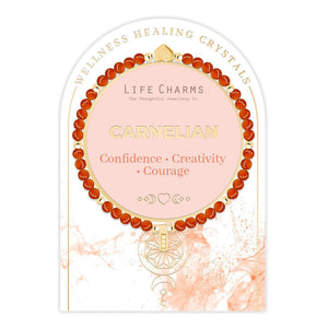 Life Charms Carnelian and Gold Wellness Semi Precious Bracelet - More Than Just a Gift | Narborough Hall
