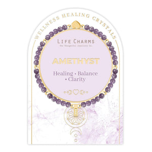 Life Charms Amethyst and Gold Wellness Semi Precious Bracelet - More Than Just a Gift | Narborough Hall
