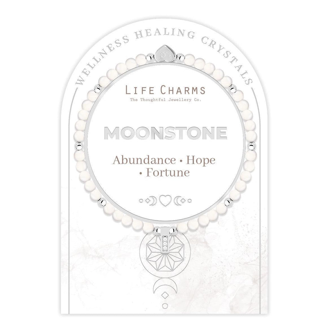Life Charms Moonstone and Silver Wellness Semi Precious Bracelet - More Than Just a Gift | Narborough Hall