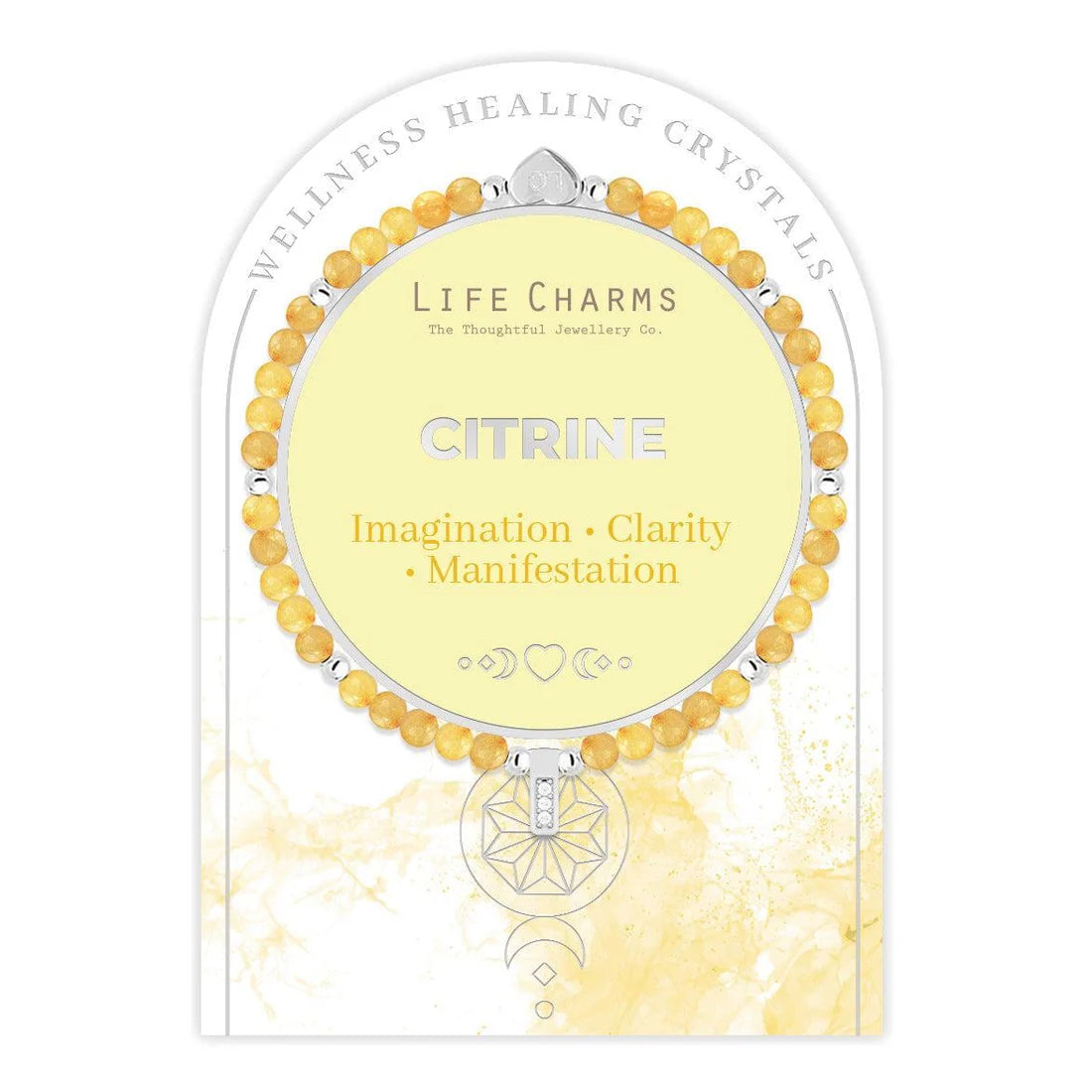 Life Charms Citrine and Silver Wellness Semi Precious Bracelet - More Than Just a Gift | Narborough Hall